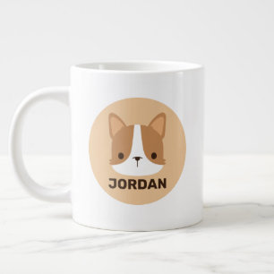 Niedlicher Corgi Hund mit Personalisiertem Namen Jumbo-Tasse