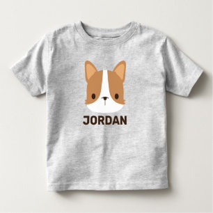 Niedlicher Corgi Hund mit Personalisiertem Namen Kleinkind T-shirt