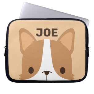 Niedlicher Corgi Hund mit Personalisiertem Namen Laptopschutzhülle