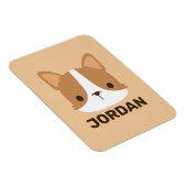 Niedlicher Corgi Hund mit Personalisiertem Namen Magnet (Rechte Seite)