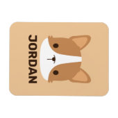 Niedlicher Corgi Hund mit Personalisiertem Namen Magnet (Horizontal)
