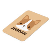 Niedlicher Corgi Hund mit Personalisiertem Namen Magnet (Linke Seite)