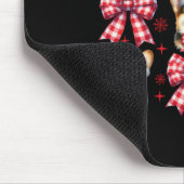 Niedlicher Corgi Hund Red Kariert Coquette Bow Wei Mousepad (Ecke)