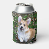 Niedlicher Corgi-Hund springend Dosenkühler (Kanne Rückseite)