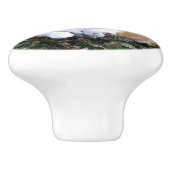 Niedlicher Corgi-Hund springend Keramikknauf (Seitenansicht)