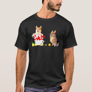Niedlicher Corgi Hund T-Shirt Mad Hatters Tee Part