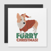 Niedlicher Corgi mit Weihnachtspun: Weihnachten Magnetkarte (Vorne/Hinten)