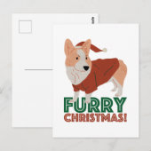 Niedlicher Corgi mit Weihnachtspun: Weihnachten Postkarte (Vorne/Hinten)