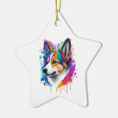 Niedlicher Corgi-Ornament Keramik Ornament (Links)