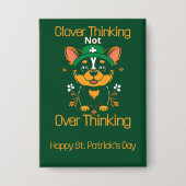 Niedlicher Corgi St. Patrick's Day Button (Vorderseite)