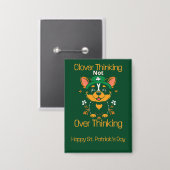 Niedlicher Corgi St. Patrick's Day Button (Vorderseite/Rückseite)