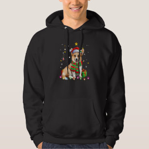 Niedlicher Corgi Weihnachtsbaum Lichter Xmas Pajam Hoodie