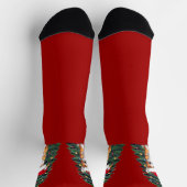 Niedlicher Corgi Weihnachtsbaum Roter Feiertag Socken (Oben)