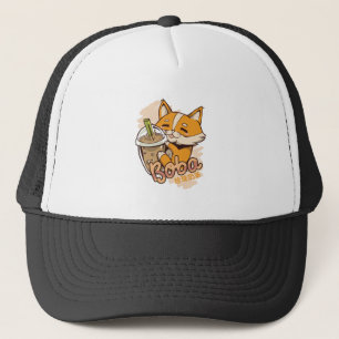 Niedlicher Corgi Welpe mit Blasen Tee Truckerkappe