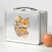 Niedlicher Corgi-Welpe mit Bubble Tee Metall Brotdose (Beispiel)