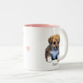 Niedlicher Corgi Welpen Hund & Herz Zweifarbige Tasse (VorderseiteRechts)