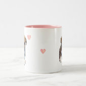 Niedlicher Corgi Welpen Hund & Herz Zweifarbige Tasse (Mittel)