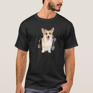 Niedlicher Corgi zerrissenes Tuch Corgi-Hundebesi T-Shirt