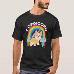 Niedlicher Corgicorn Einhorn Regenbogen Corgi Besi T-Shirt