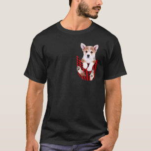 Niedlicher Corgis-Hund in der Vintagen Brustpocker T-Shirt