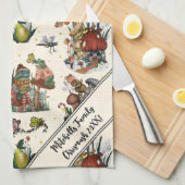 Niedlicher Cotattcore Frohe Weihnachts Pilz Lover  Geschirrtuch (Viertel Falte)