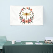 Niedlicher Cotattecore Floral Dragonfly Ästhetisch Banner (Messeveranstaltung)