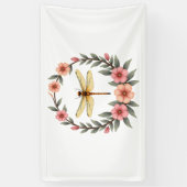 Niedlicher Cotattecore Floral Dragonfly Ästhetisch Banner (Vertikal)