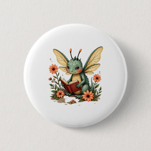 Niedlicher Cotattecore Floral Dragonfly Ästhetisch Button