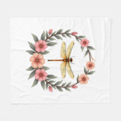 Niedlicher Cotattecore Floral Dragonfly Ästhetisch Fleecedecke (Vorderseite (Horizontal))