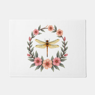 Niedlicher Cotattecore Floral Dragonfly Ästhetisch Fußmatte