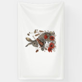 Niedlicher Cotgcore Grafik-Kaninchen Violine spiel Banner (Vertikal)