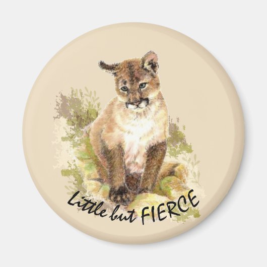 Niedlicher Cougar Mountain Lion Cat Kitten FIERCE  Magnet (Vorne)