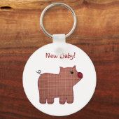 Niedlicher Country Style Rosa Karierter Pink New B Schlüsselanhänger (Vorderseite)