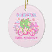 Niedlicher Couple Frog - Zusammen, bis wir Croak h Keramik Ornament (Links)