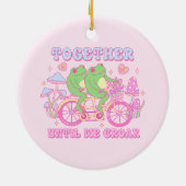 Niedlicher Couple Frog - Zusammen, bis wir Croak h Keramik Ornament (Hinten)