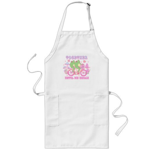 Niedlicher Couple Frog - Zusammen, bis wir Croak h Lange Schürze (Vorne)