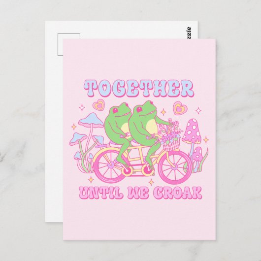 Niedlicher Couple Frog - Zusammen, bis wir Croak h Postkarte (Vorne/Hinten)