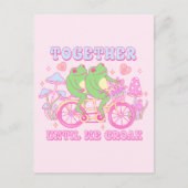 Niedlicher Couple Frog - Zusammen, bis wir Croak h Postkarte (Vorderseite)