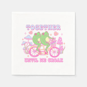 Niedlicher Couple Frog - Zusammen, bis wir Croak h Serviette
