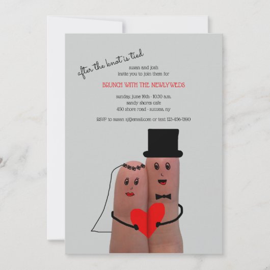 Niedlicher Couple Post Wedding Brunch Einladung (Vorderseite)
