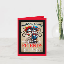 Niedlicher Couple Sugar Skull Dankeskarte