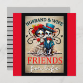 Niedlicher Couple Sugar Skull Feiertagskarte (Vorne/Hinten)