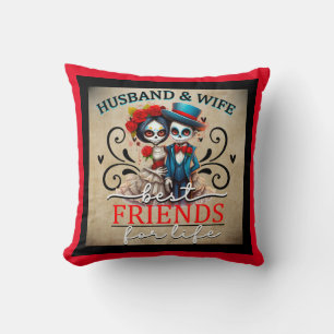 Niedlicher Couple Sugar Skull Kissen