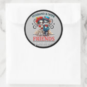 Niedlicher Couple Sugar Skull Runder Aufkleber (Tasche)