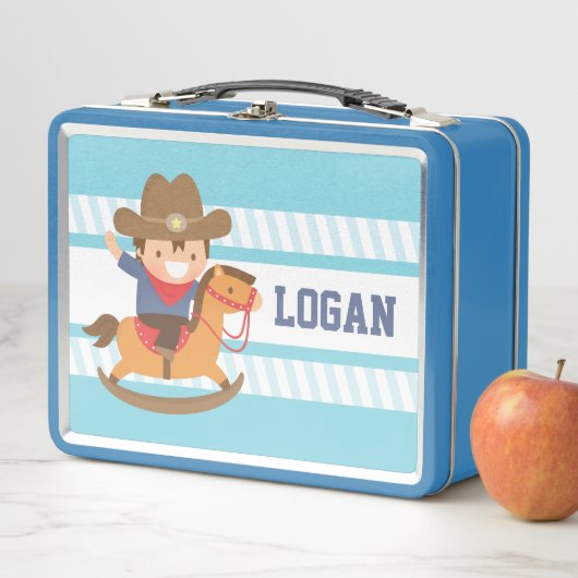 Niedlicher Cowboy auf Rocking Horys Lunch Box (Beispiel)