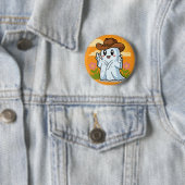 Niedlicher Cowboy-Geist zu Halloween-Fun-Dekoratio Button (Beispiel)