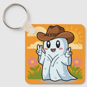 Niedlicher Cowboy-Geist zu Halloween-Fun-Dekoratio Schlüsselanhänger