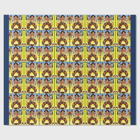 niedlicher Cowboy Geschenkpapier (Flach)