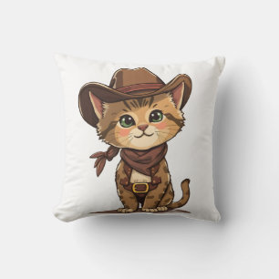 Niedlicher Cowboy-Kater Kissen
