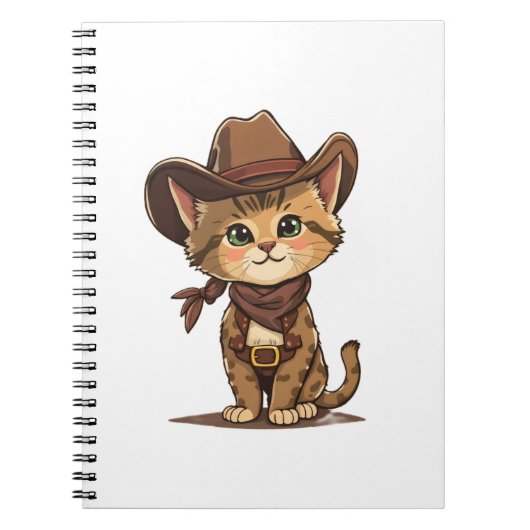 Niedlicher Cowboy-Kater Notizblock (Vorderseite)